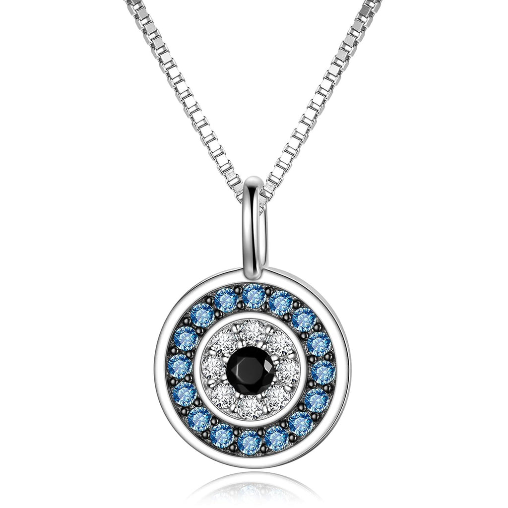 925 Sterling Silver Blue Evil Eye Pendant Necklace