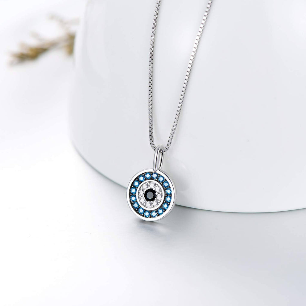 925 Sterling Silver Blue Evil Eye Pendant Necklace