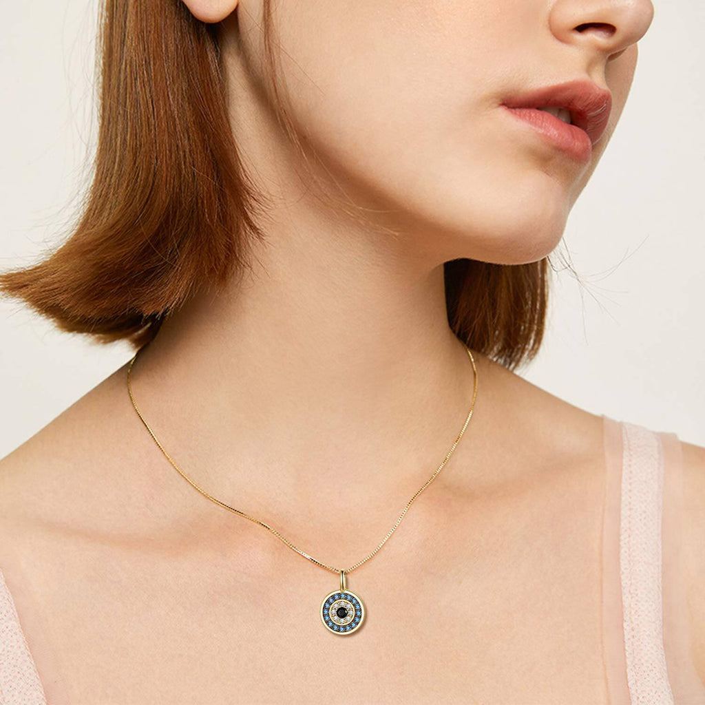 925 Sterling Silver Blue Evil Eye Pendant Necklace