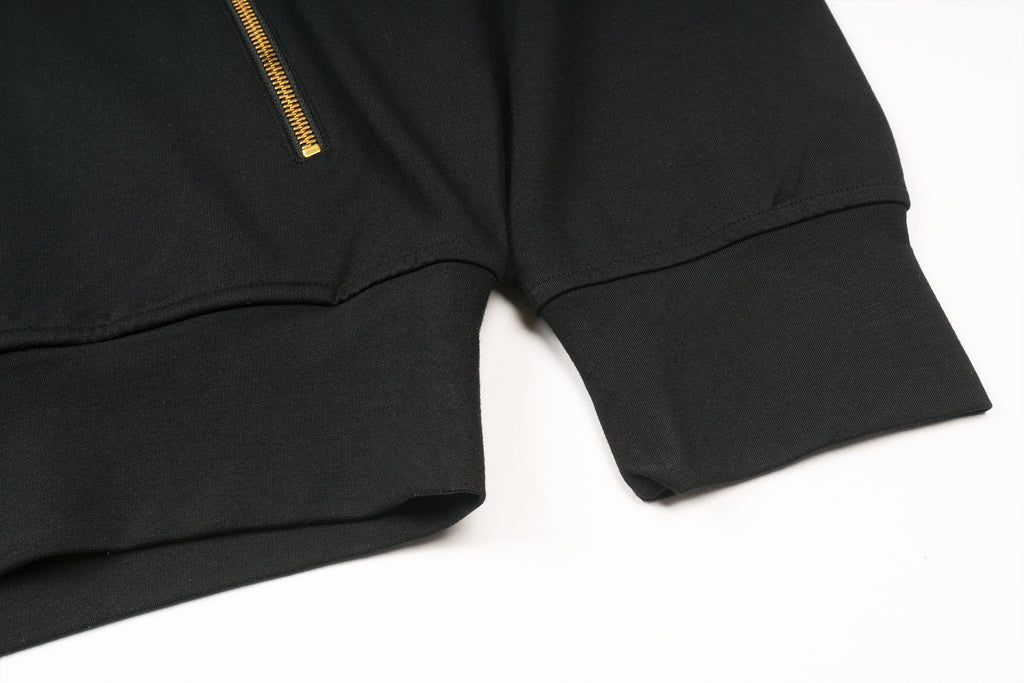 ALPHA STYLE APPLIQUE CAMDEN ZIP UP JACKET (BLACK)