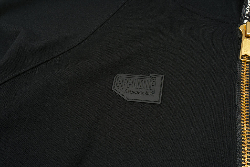ALPHA STYLE APPLIQUE CAMDEN ZIP UP JACKET (BLACK)