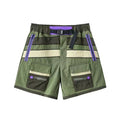 Alpha Style Flint Panel Shorts (Green/Purple)