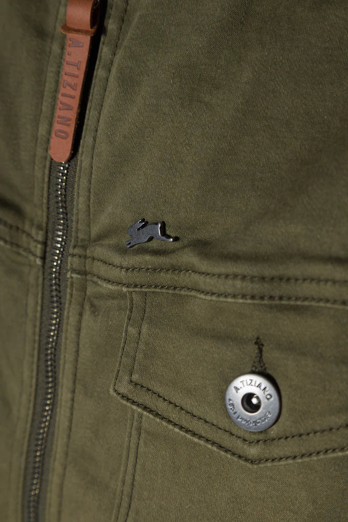 A TIZIANO Davis | Solid Bomber Jacket (Dark Olive)