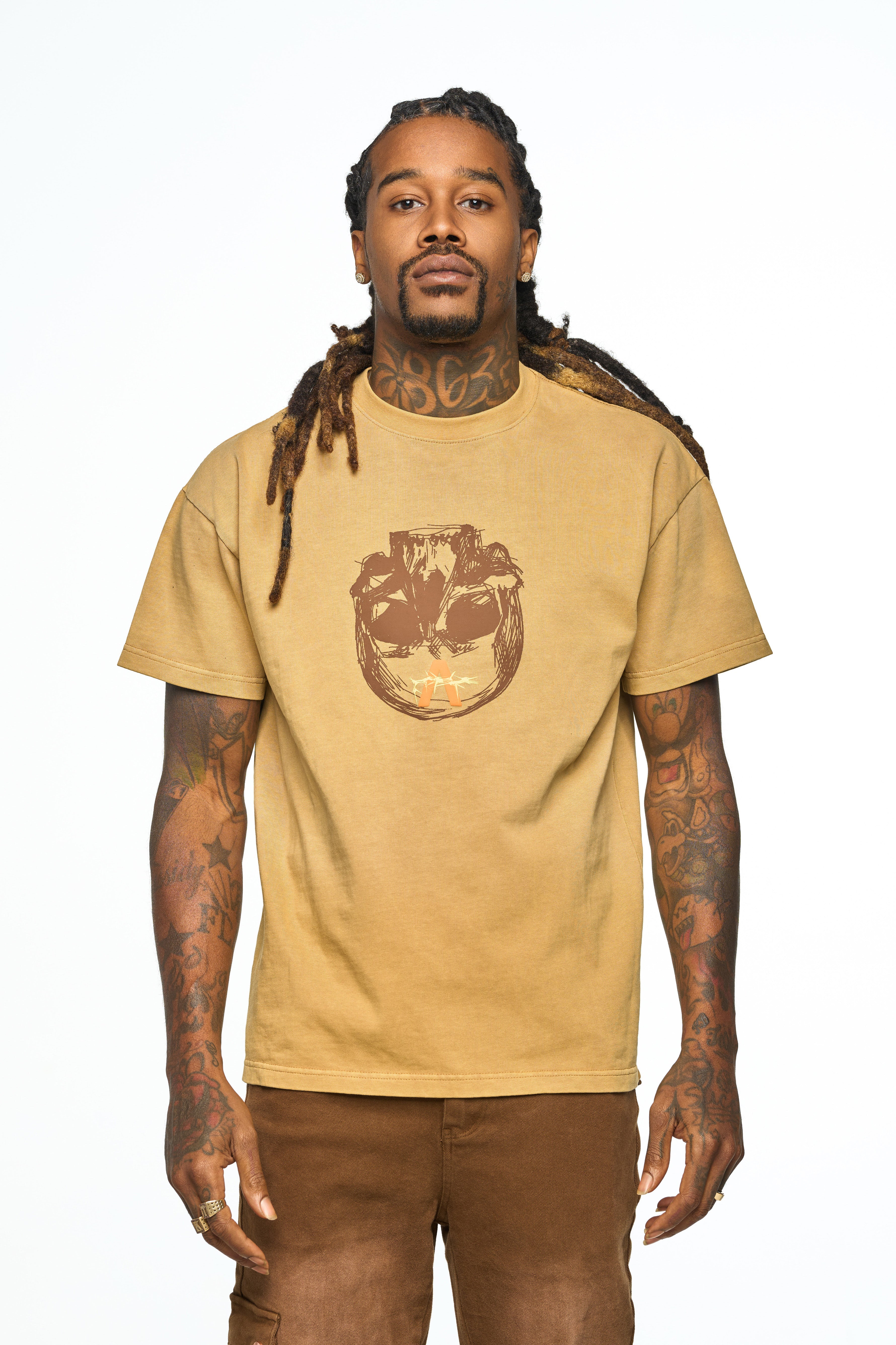 AOLOGNE LEFT STANDING TAN SS TEE (TAN)