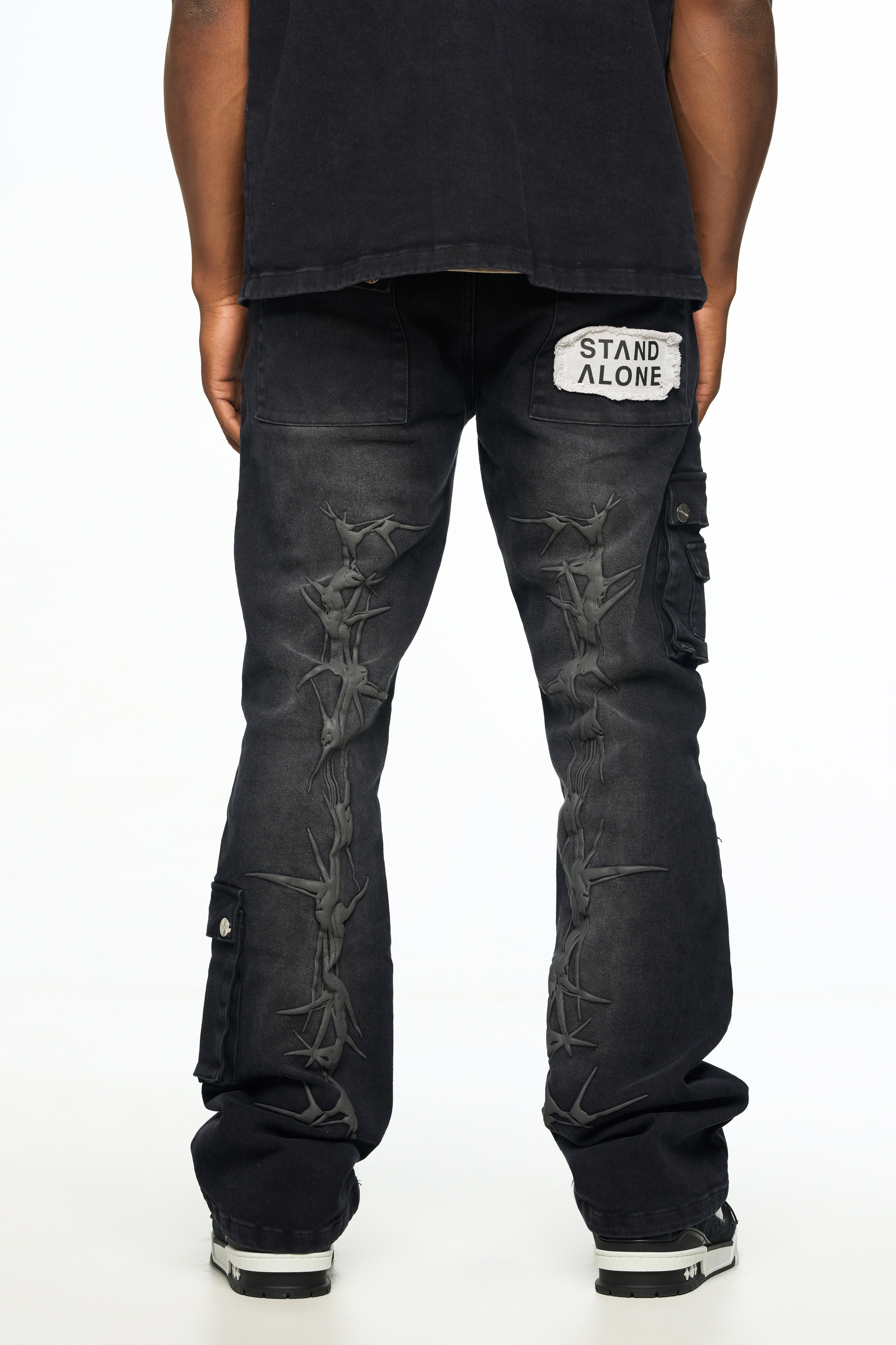 AOLOGNE LEFT STANDING BLACK PANTS (BLACK )