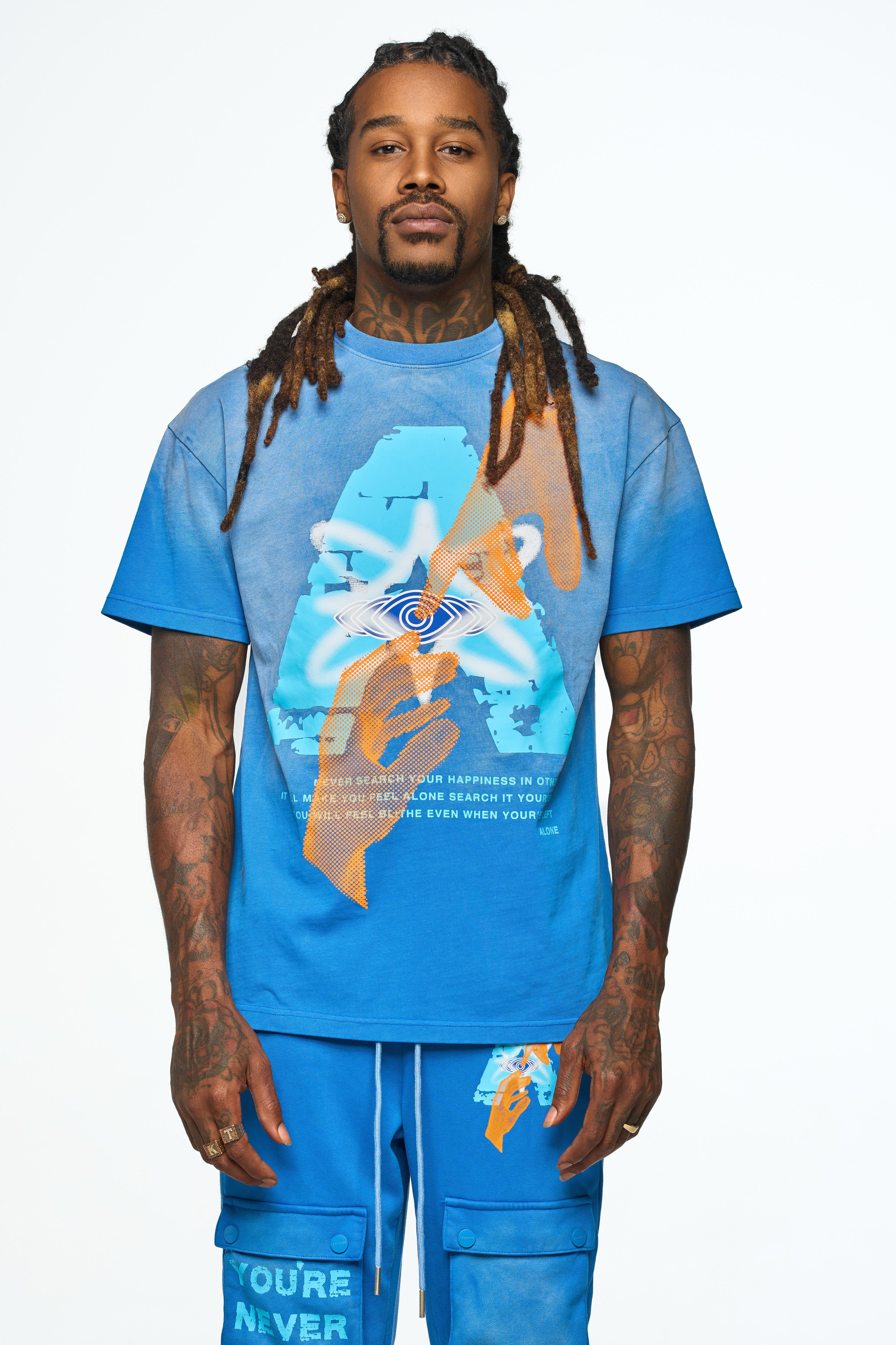 AOLOGNE NEVER ALONE SS TEE (BLUE)