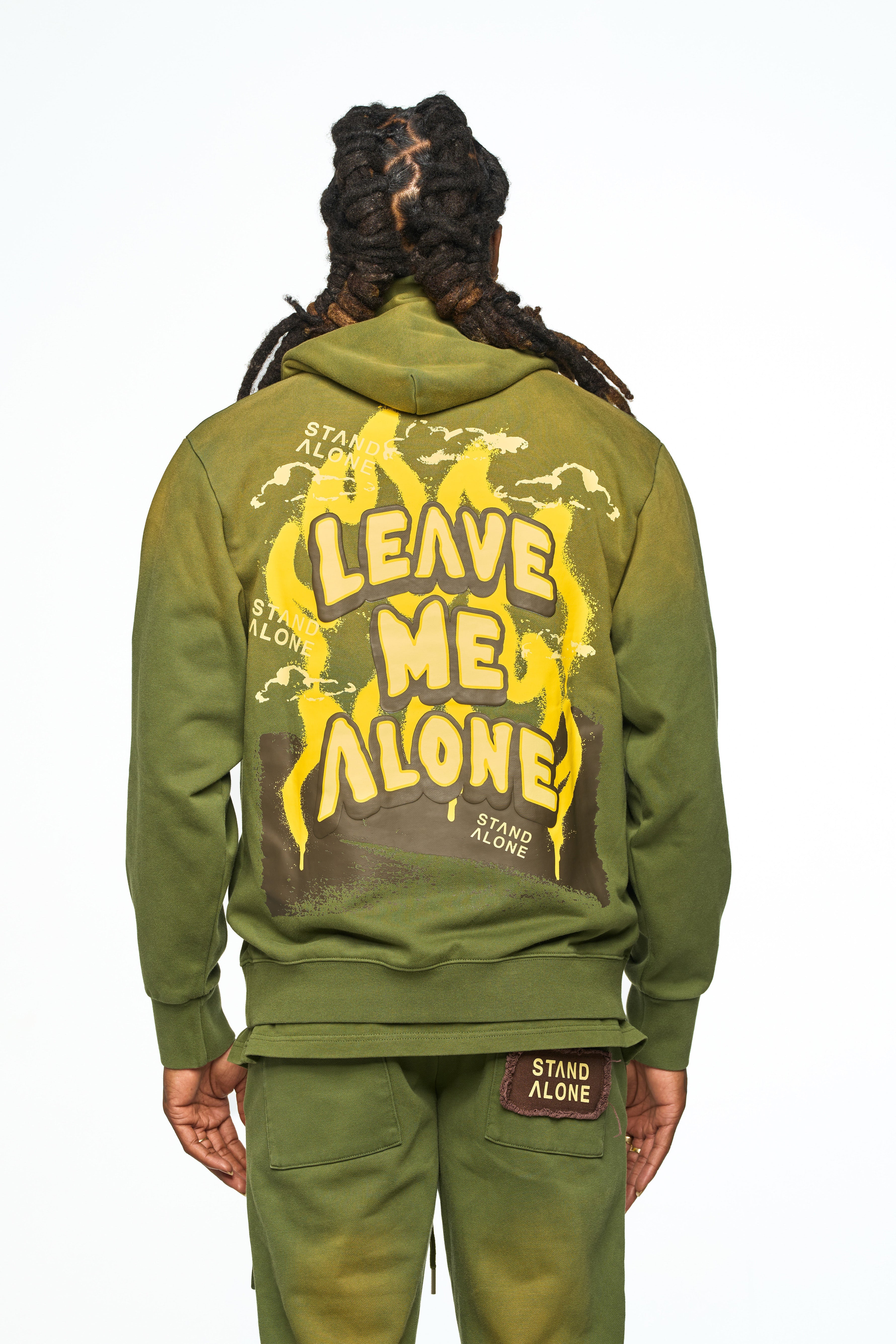 AOLOGNE LEAVE ME AOLOGNE OLIVE HOODIE (OLIVE)
