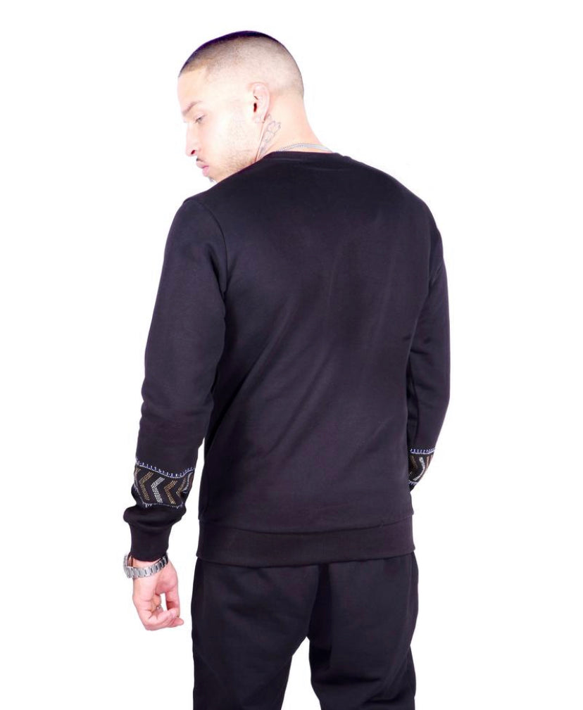 George V Paris Pattern Crewneck (Black/Multi)