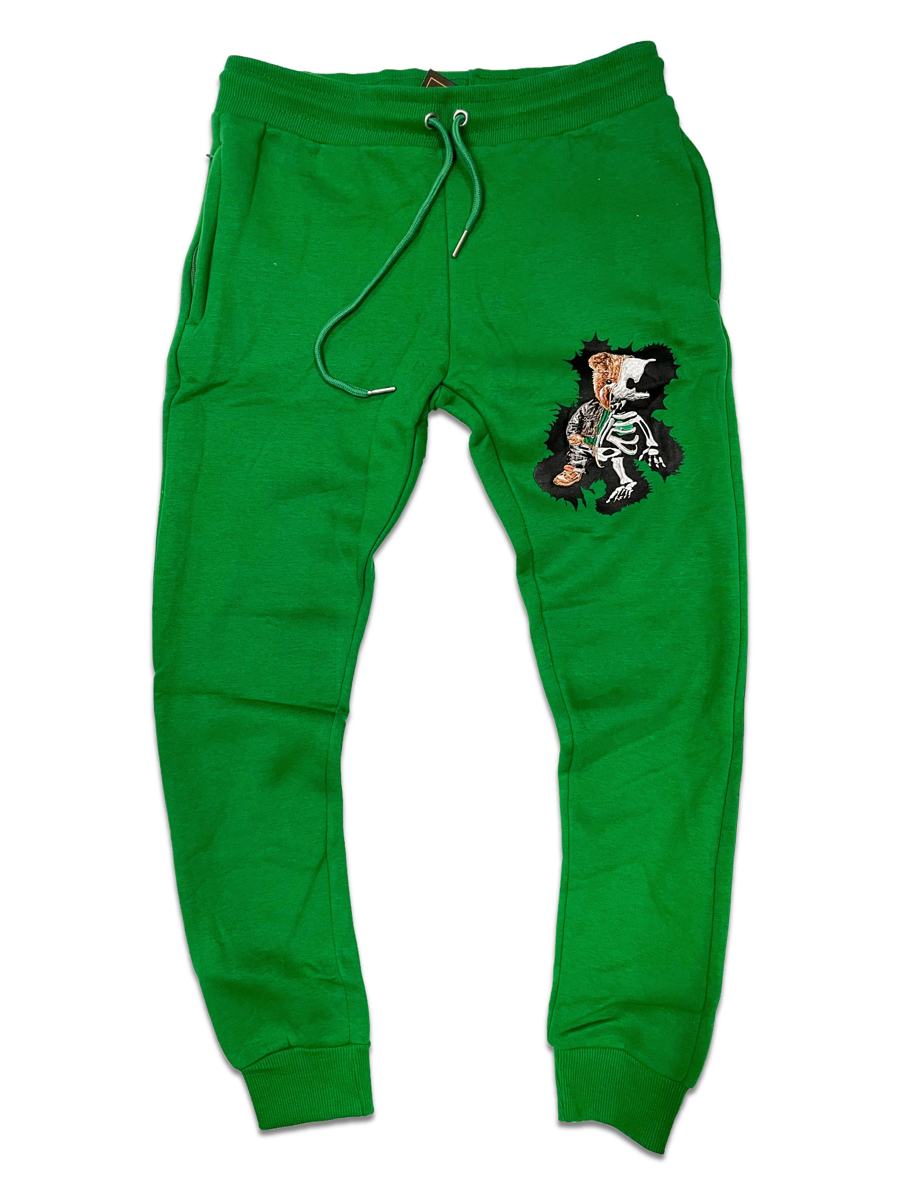 Retro Label Shocker Bear Jogger (Retro 3 Pine Green)