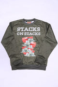 RETRO LABEL Stacks On Stacks Crewneck (Olive)
