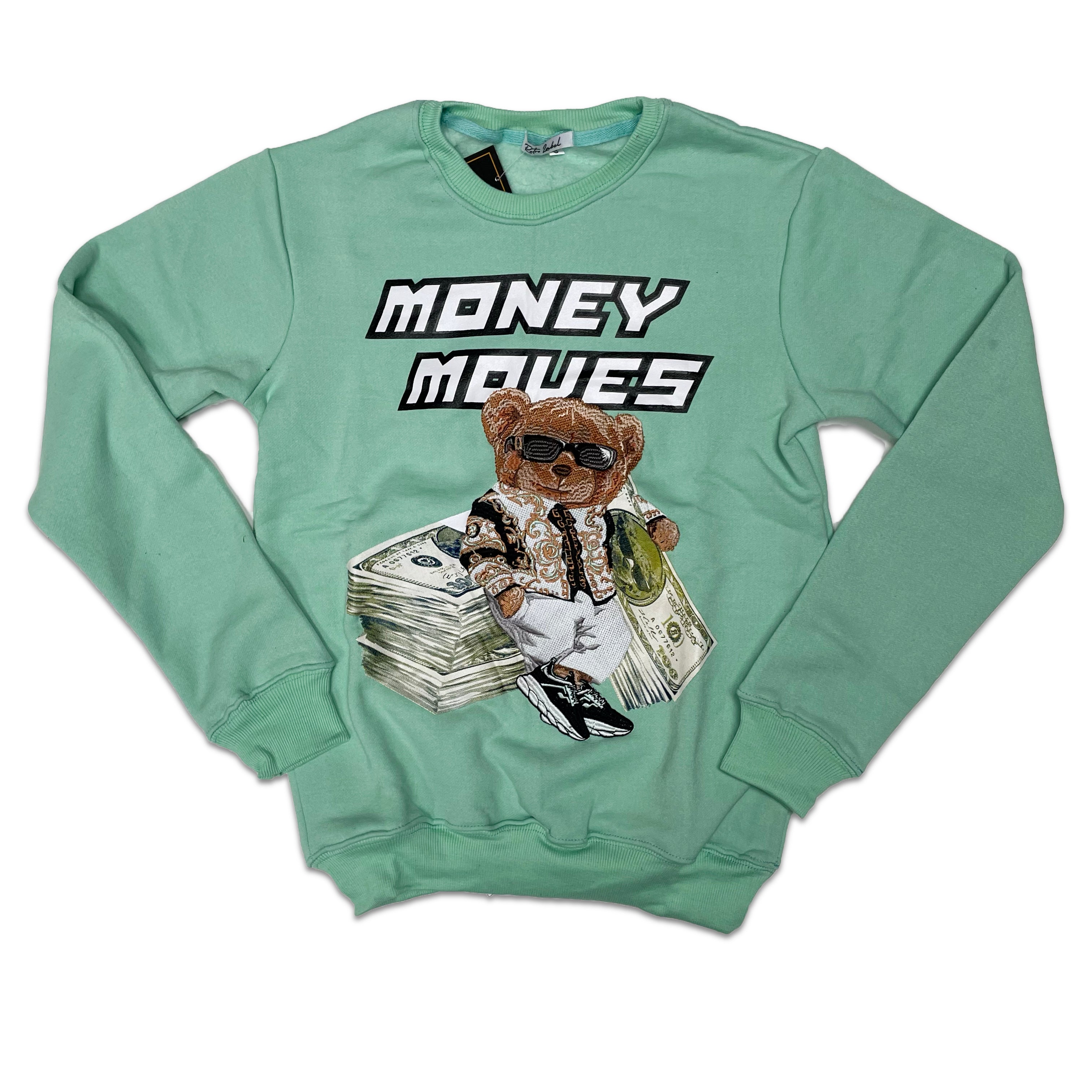 Retro Label Money Moves Crewneck (Retro 13 Singles Day)