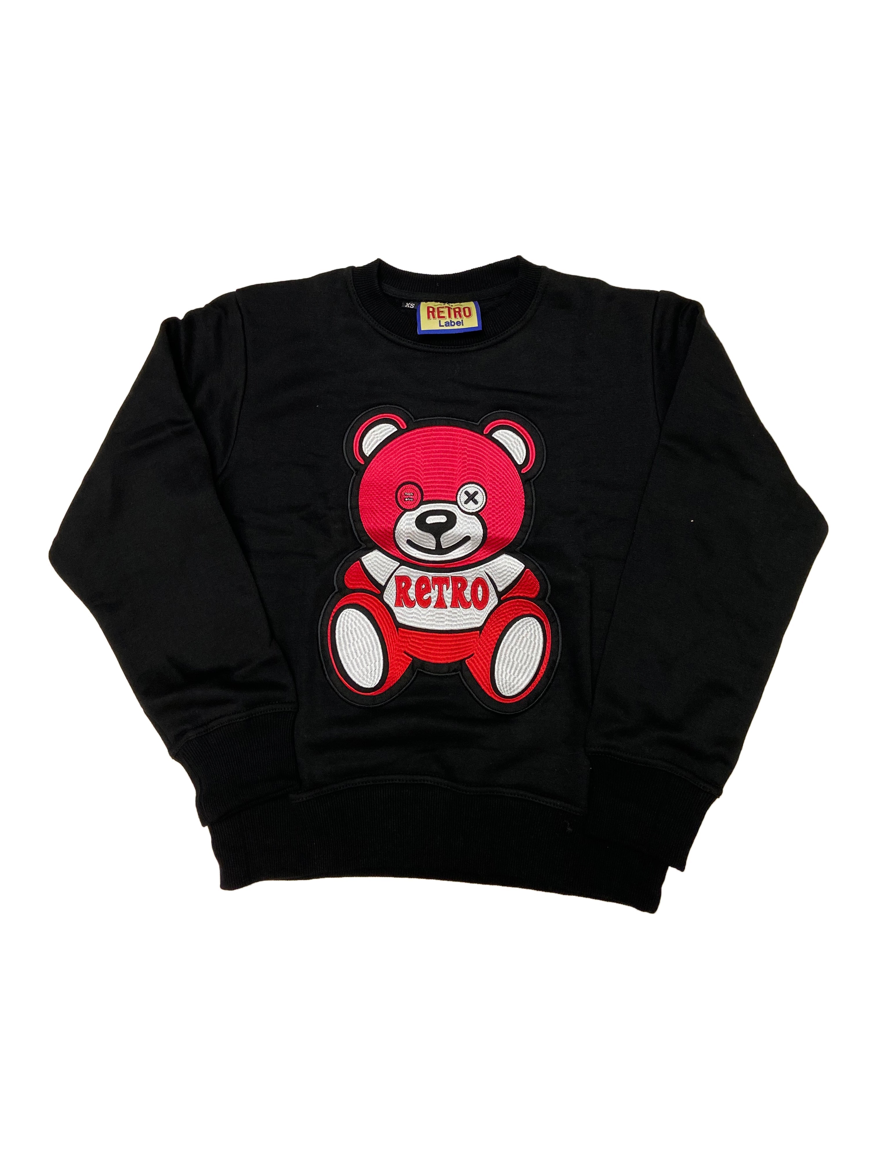 Retro Label Teddy Retro Crewneck (Black/Red)