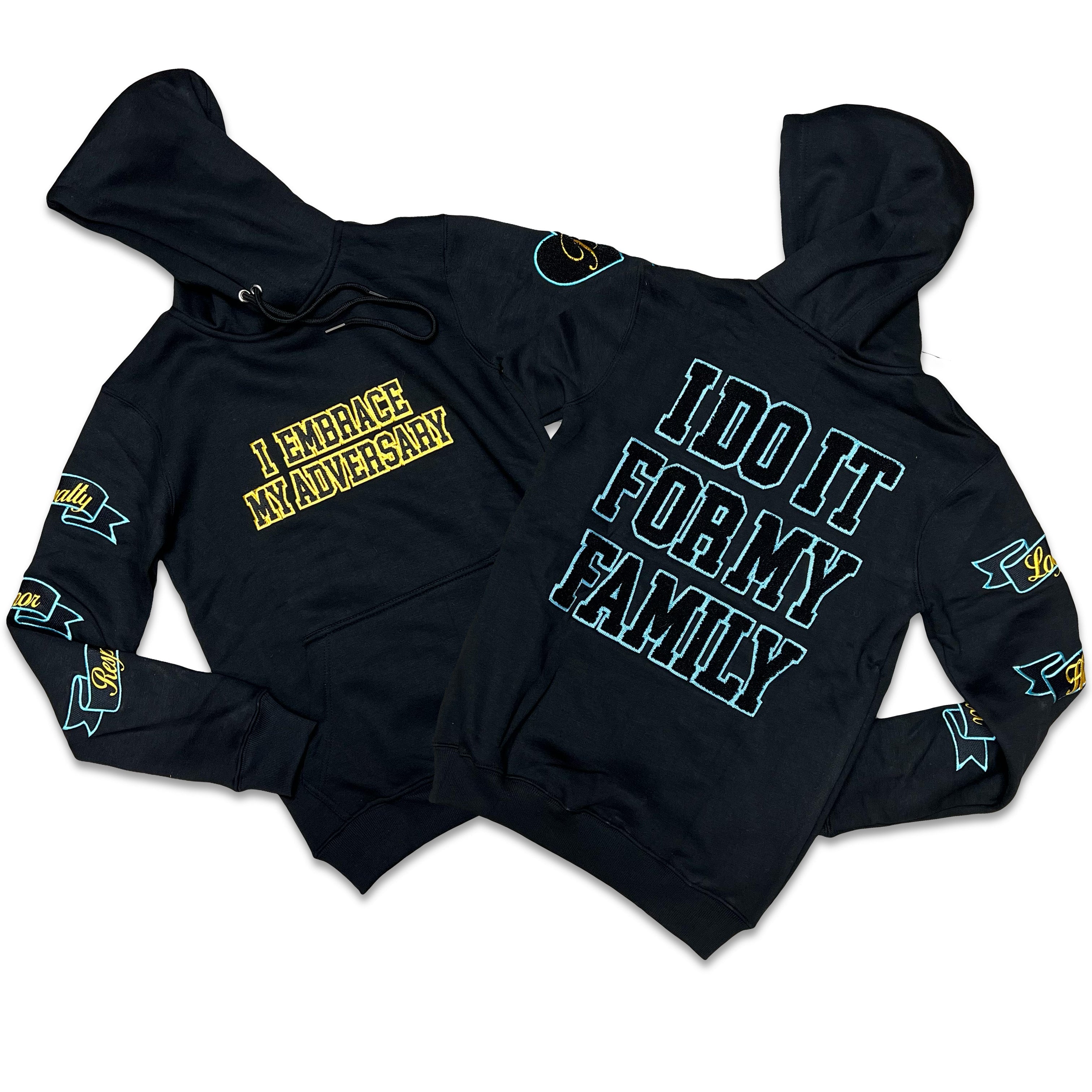 RETRO LABEL Family HOODIE (RETRO 5 Aqua)