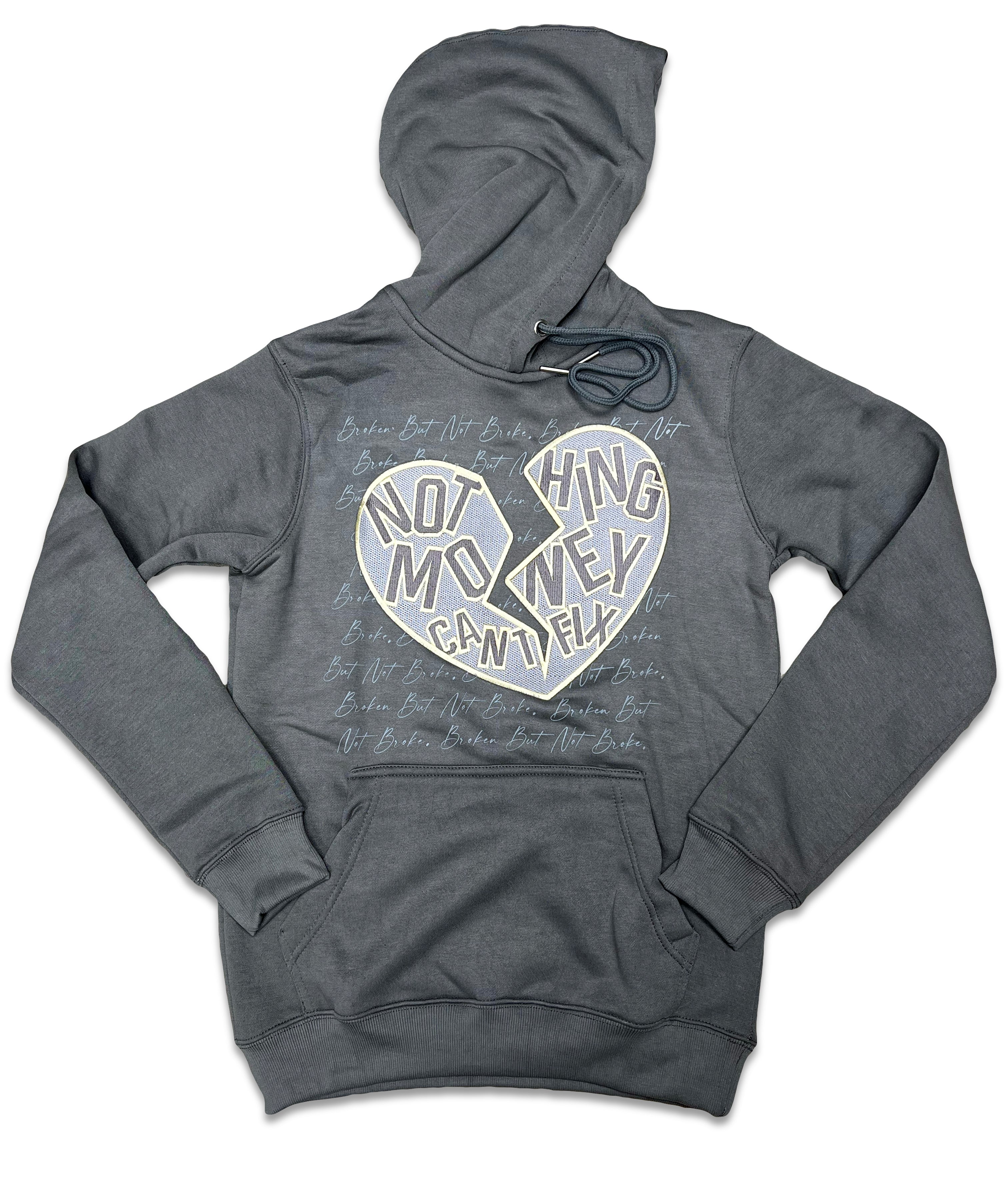 RETRO LABEL Broken but not Broke HOODIE (RETRO 4'S Craft Photon Dust)