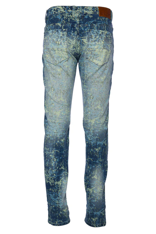 A TIZIANO Mohamed | Printed Denim Jeans With Wash (OMBRE BLUE)