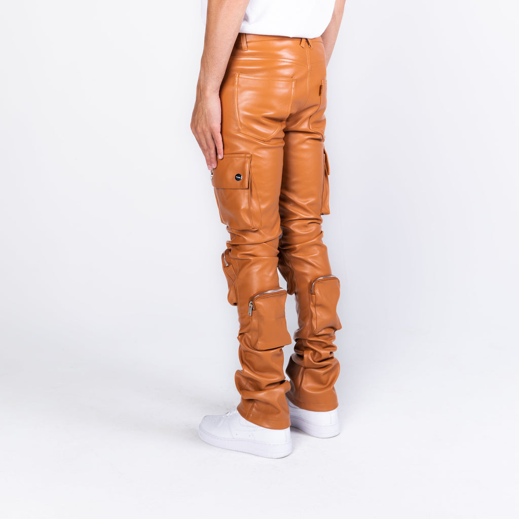 PHEELINGS NEVER LOOK BACK LEATHER CARGO STACK DENIM (BROWN)