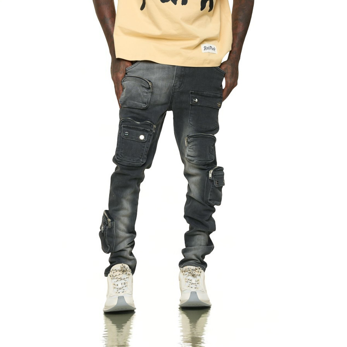 PHEELINGS LUCID DREAMS CARGO SKINNY DENIM (FADED BLACK)