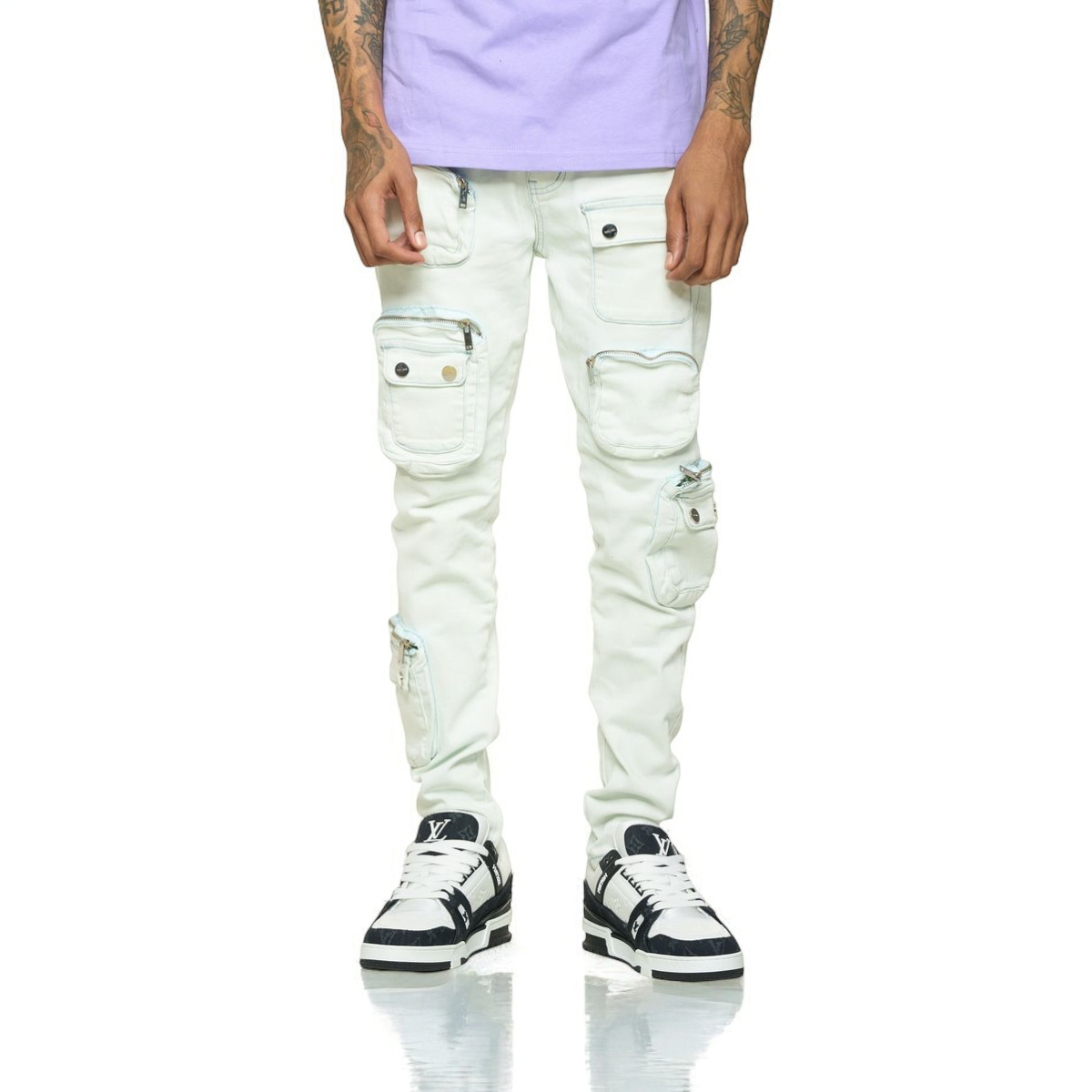 PHEELINGS LUCID DREAMS CARGO SKINNY DENIM (FADED LIGHT BLUE)