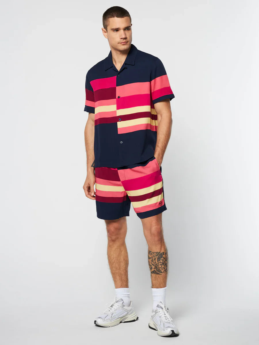 Sergio Tacchini PENNELLATA CABANA SHIRT & SHORT (MARITIME BLUE/ MULTI)