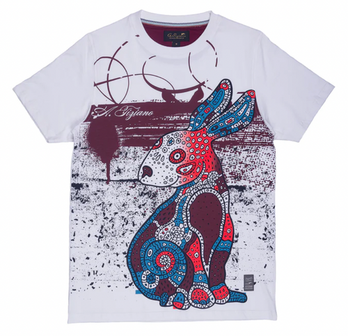 A Tiziano Anderson | Men's Short Sleeve Crew Neck Graphic Tee (WHITE)