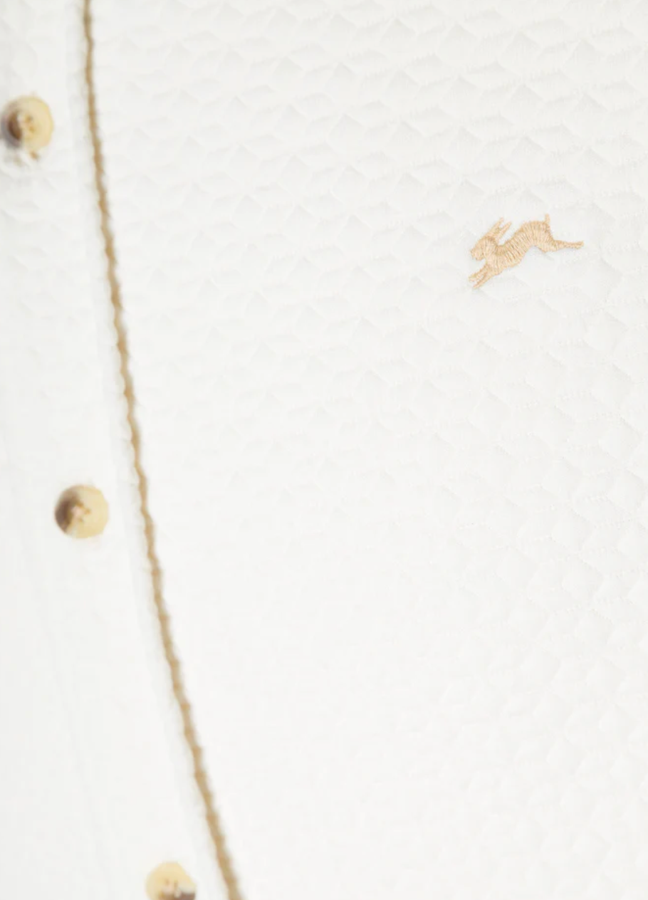 A TIZIANO McCall | Quilted Jacquard Knit Shirt (Creme)
