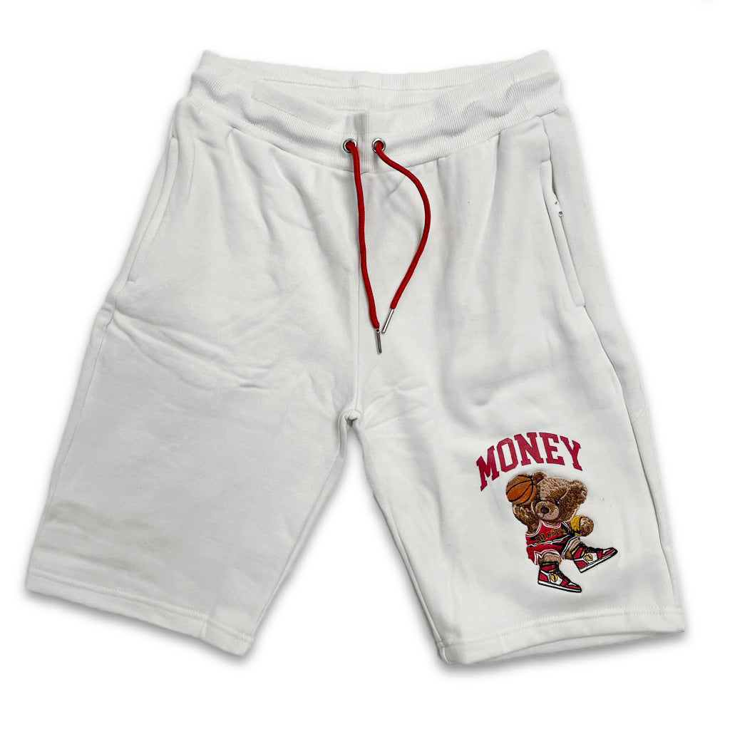 Retro Label Money Bear Shorts (Retro 1 Light Fusion Red)