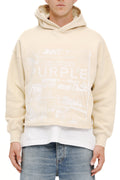 Purple Brand Heavyweight Fleece Hoodie (ECRU)