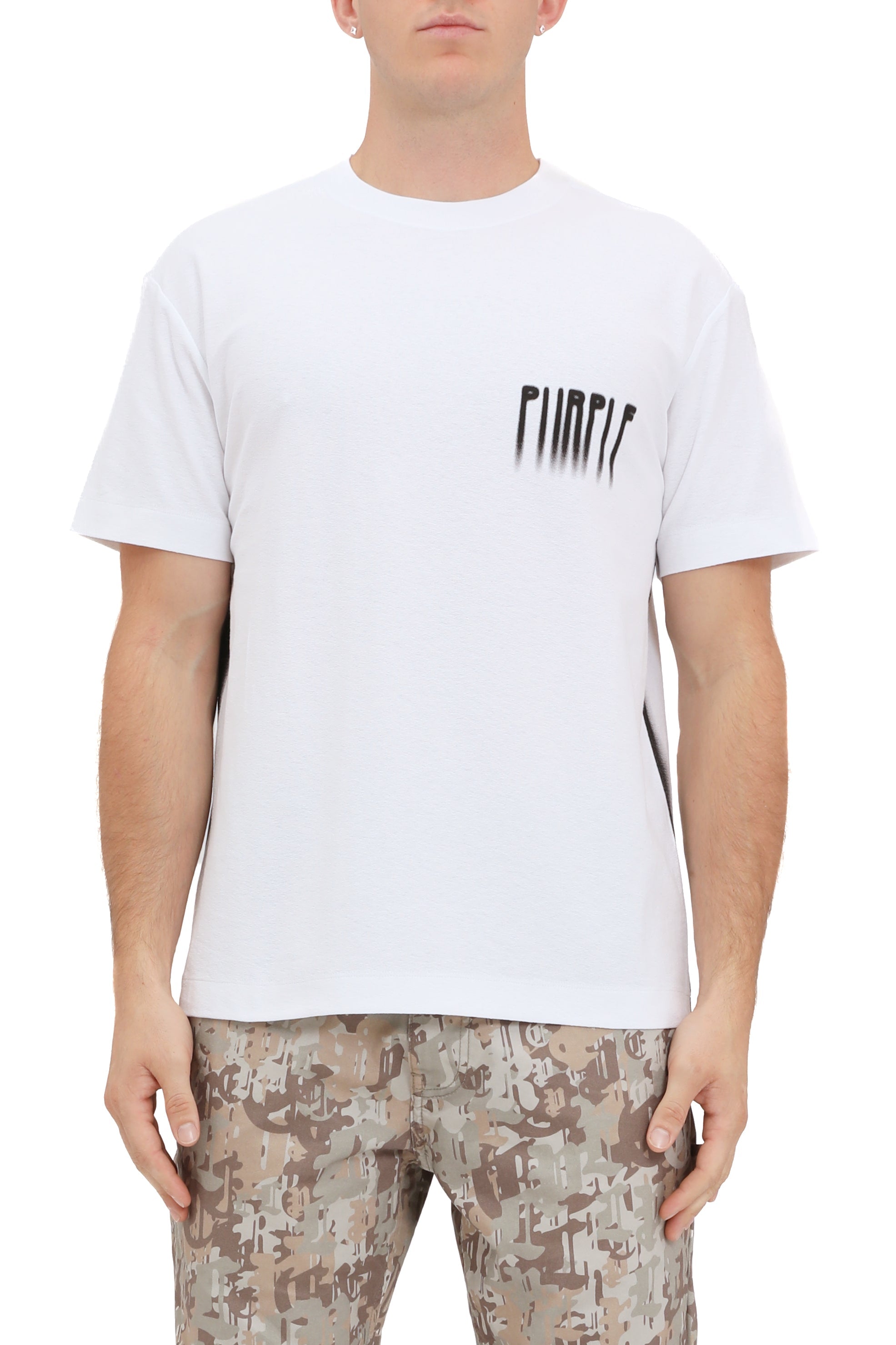 Purple Brand Textured Jersey Ss Tee (White)